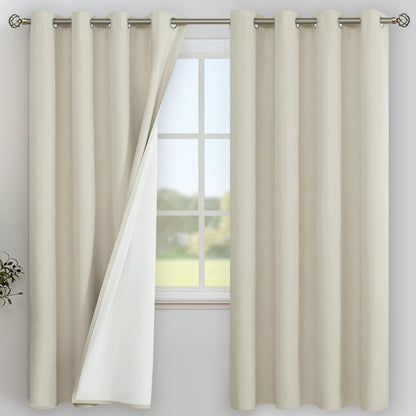 YoungsTex Black Blackout Curtains for Bedroom, Thermal Drapes Heat Blocking