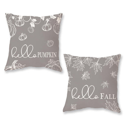 ONWAY Fall Throw Pillow Covers 12x20 Set of 2 Hello Fall Pumpkin Orange