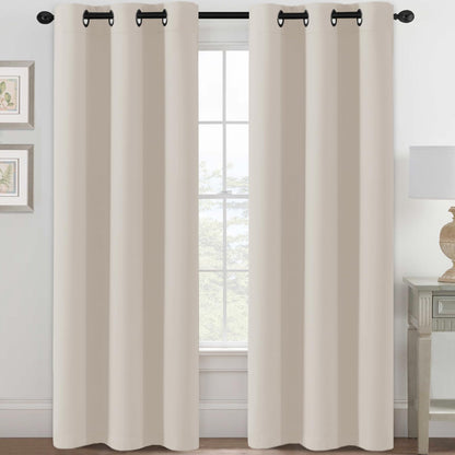 H.VERSAILTEX Blackout Curtains for Bedroom Thermal Insulated Room Darkening Living Room Curtains 63 Inch Long Grommet Privacy Protection Window Curtain Panels/Drapes for Nursery,2 Panels,Ivory/Cream