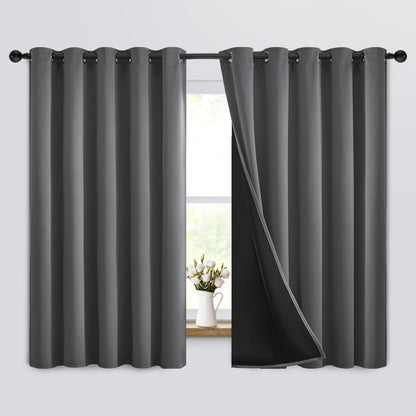 Yakamok Burgundy Red Blackout Curtains 84 inches Long for Bedroom 38" Wide