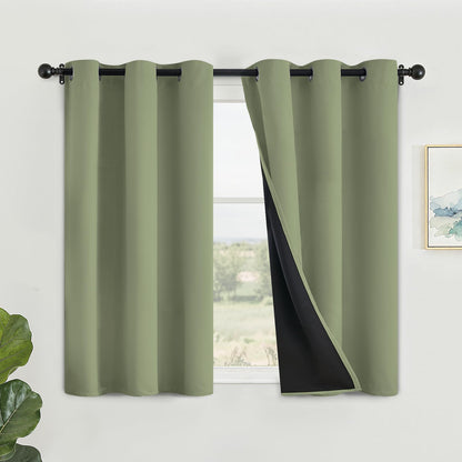 SimpleHome Cream 100% Blackout Curtains Room Darkening Living Room 84 Inch