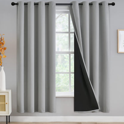 Yakamok Burgundy Red Blackout Curtains 84 inches Long for Bedroom 38" Wide