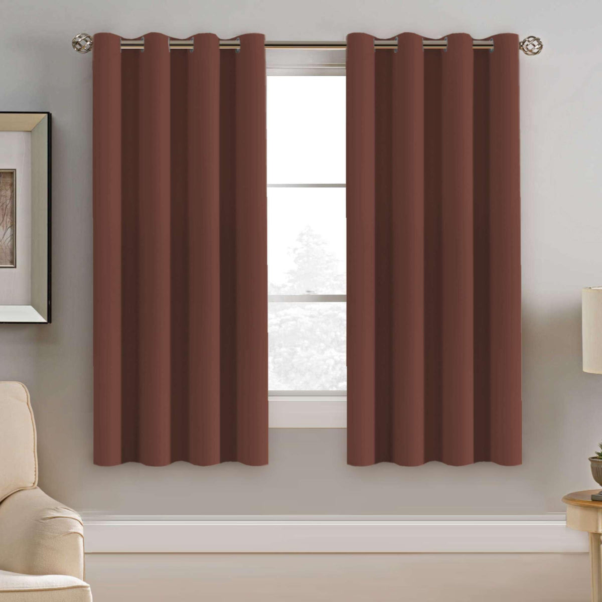 H.VERSAILTEX Blackout Curtains for Bedroom Thermal Insulated Room Darkening Living Room Curtains 63 Inch Long Grommet Privacy Protection Window Curtain Panels/Drapes for Nursery,2 Panels,Ivory/Cream