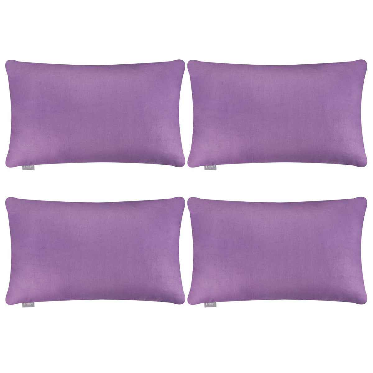 Thmyo 4-Pack 100% Cotton Solid Decorative Throw Pillow Case 18x18 Orange