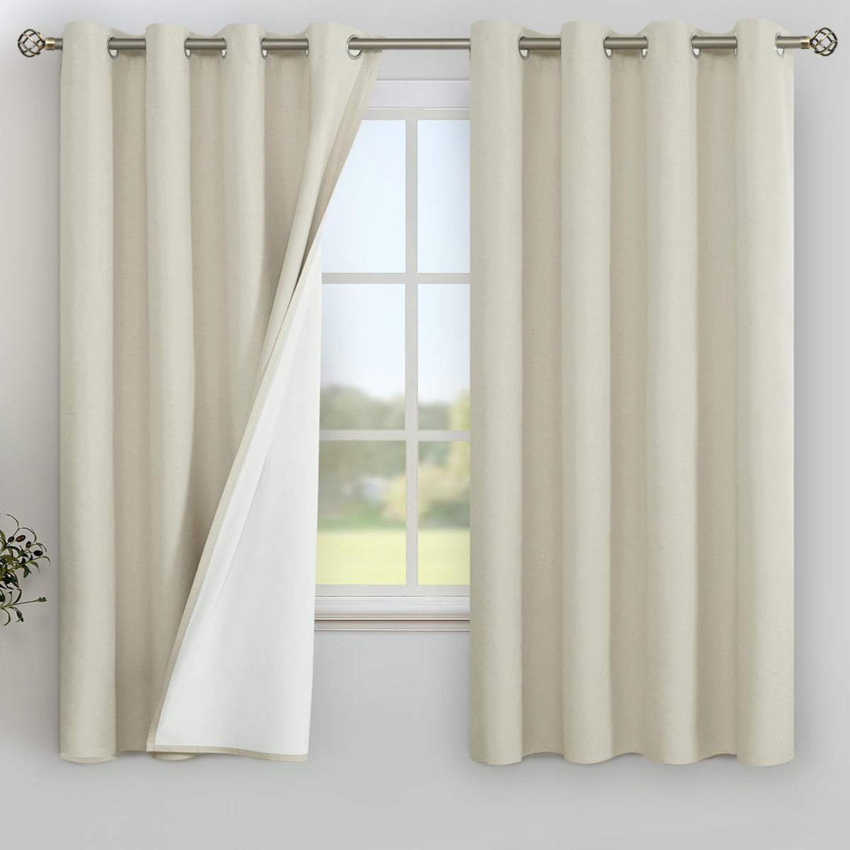 YoungsTex Black Blackout Curtains for Bedroom, Thermal Drapes Heat Blocking
