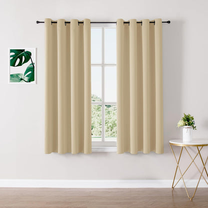 ChrisDowa Blackout Curtains for Bedroom and Living Room 63 Inches Long