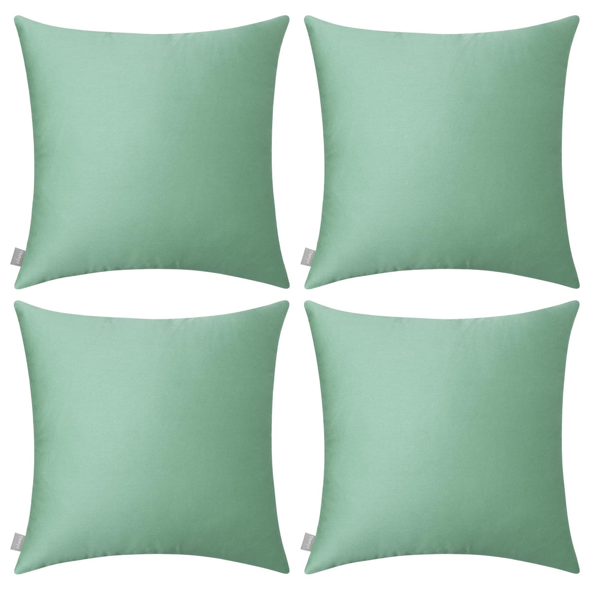 Thmyo 4-Pack 100% Cotton Solid Decorative Throw Pillow Case 18x18 Orange