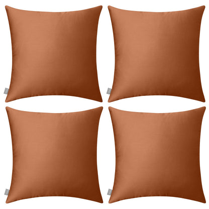 Thmyo 4-Pack 100% Cotton Solid Decorative Throw Pillow Case 18x18 Orange