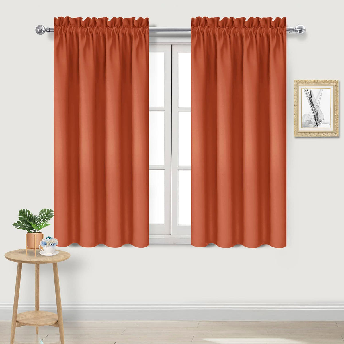 DWCN Blackout Curtains for Bedroom Living Room 42 x 63 Inch Long Black