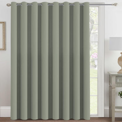 H.VERSAILTEX 100% Blackout Curtains for Bedroom Black Out Curtains 96 inch Thermal Insulated Long Blackout Curtains for Living Room, Energy Saving Curtains for Patio Door Grommet (1 Panel, Jet Black)