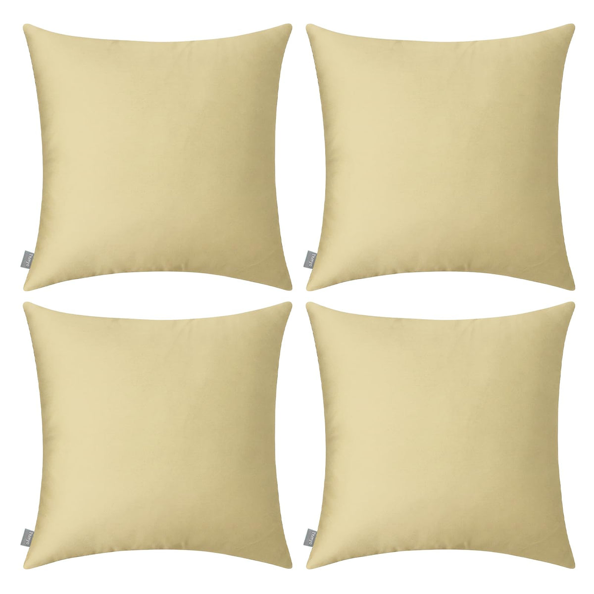 Thmyo 4-Pack 100% Cotton Solid Decorative Throw Pillow Case 18x18 Orange