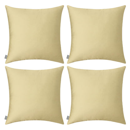 Thmyo 4-Pack 100% Cotton Solid Decorative Throw Pillow Case 18x18 Orange