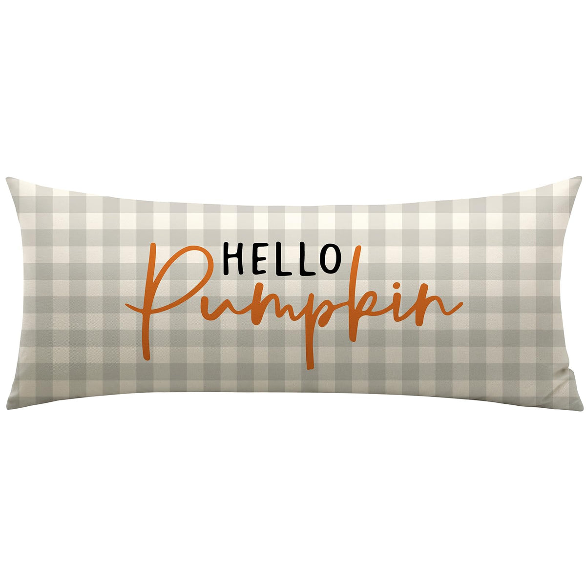Artscope Hello Pumpkin Beige Lumbar Throw Pillow Cover 12x20 Inch Fall Decoration Cushion Cover Thanksgiving Farmhouse Pillow Case for Home Sofa Couch Decor