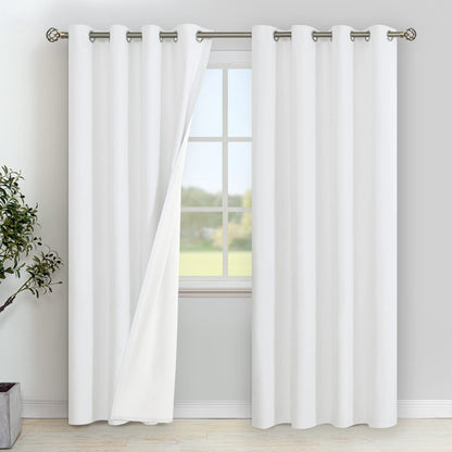 YoungsTex Black Blackout Curtains for Bedroom, Thermal Drapes Heat Blocking