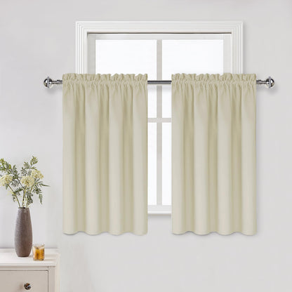 DWCN Blackout Curtains for Bedroom Living Room 42 x 63 Inch Long Black