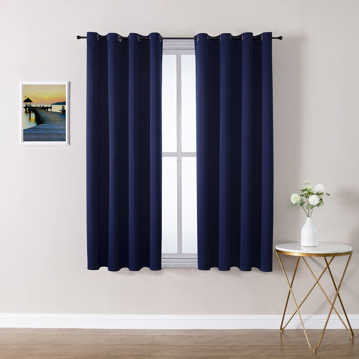 ChrisDowa Blackout Curtains for Bedroom and Living Room 63 Inches Long