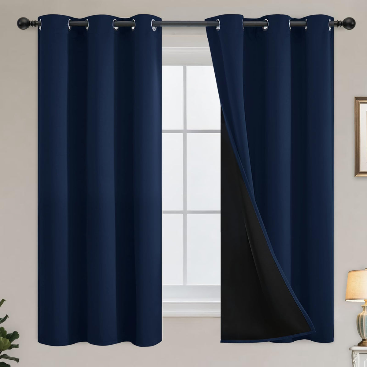 Yakamok Burgundy Red Blackout Curtains 84 inches Long for Bedroom 38" Wide