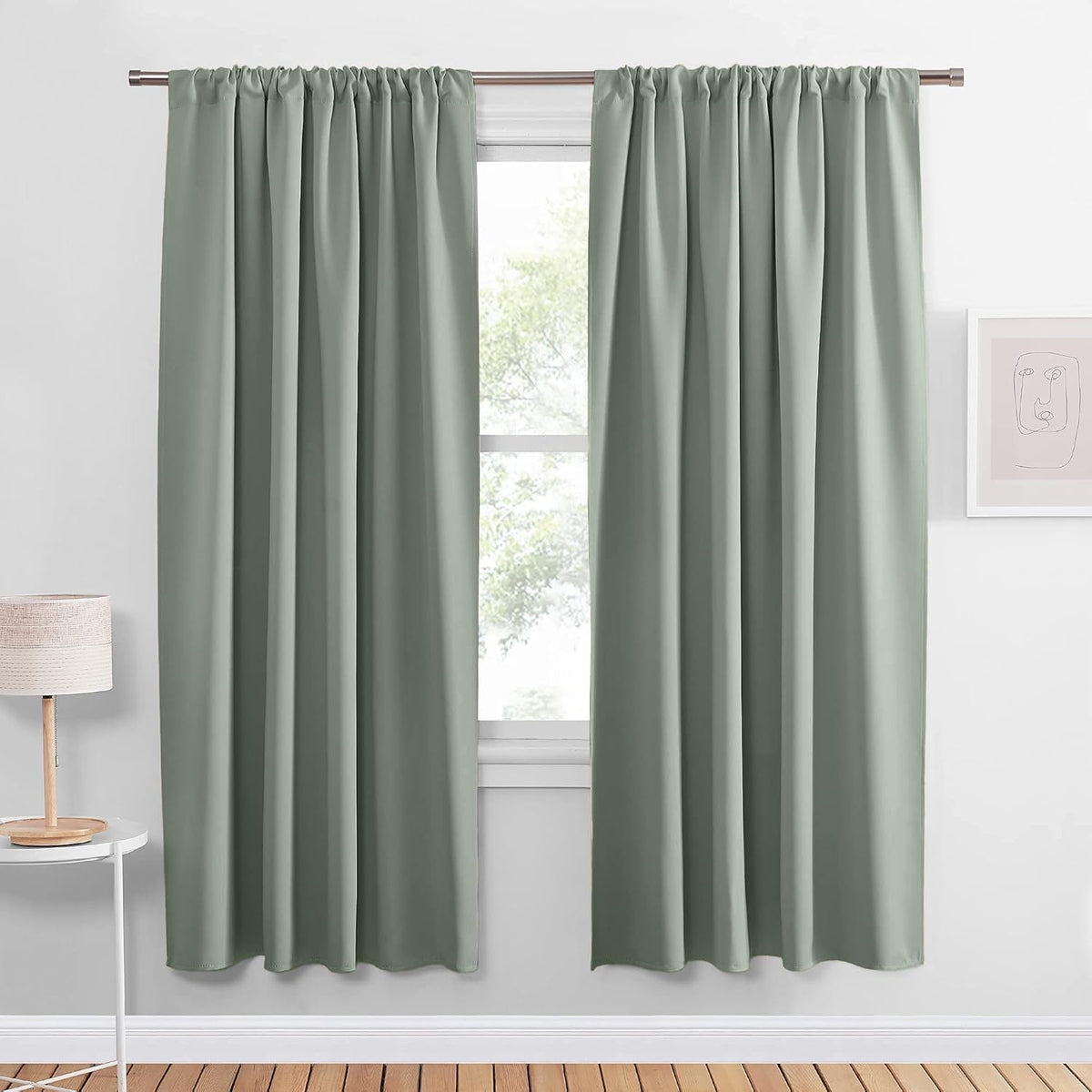 PONY DANCE Black Out Curtains 72 inch Long, Black, 2 Panels