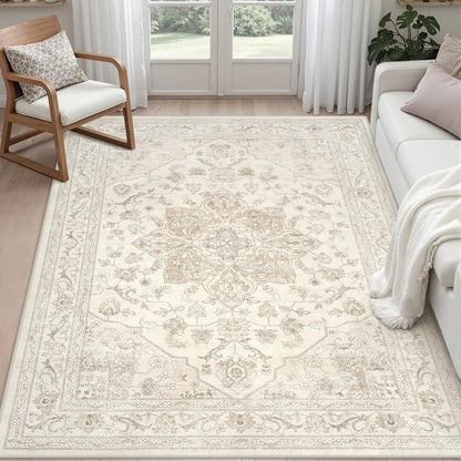 8x10 Area Rugs Living Room: Bedroom Neutral Washable Carpet Beige