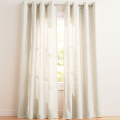 Exclusive Home Loha Linen Grommet Top Curtain Panel Pair, 84"x54", Winter White