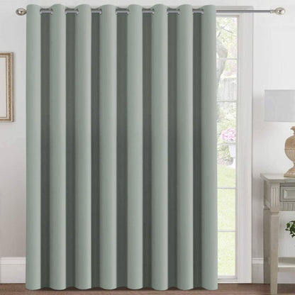 H.VERSAILTEX 100% Blackout Curtains for Bedroom Black Out Curtains 96 inch Thermal Insulated Long Blackout Curtains for Living Room, Energy Saving Curtains for Patio Door Grommet (1 Panel, Jet Black)