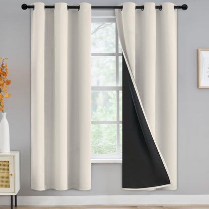 Yakamok Burgundy Red Blackout Curtains 84 inches Long for Bedroom 38" Wide
