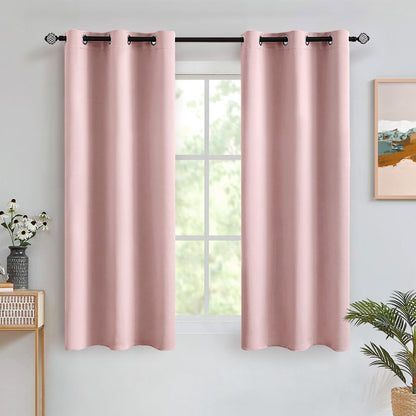 MIULEE Light Pink Blackout Bedroom Curtains Drapes 84 Inch Long 52"x84"