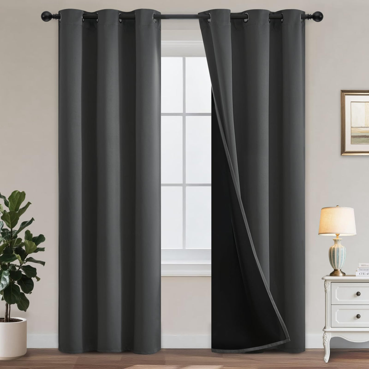 Yakamok Burgundy Red Blackout Curtains 84 inches Long for Bedroom 38" Wide