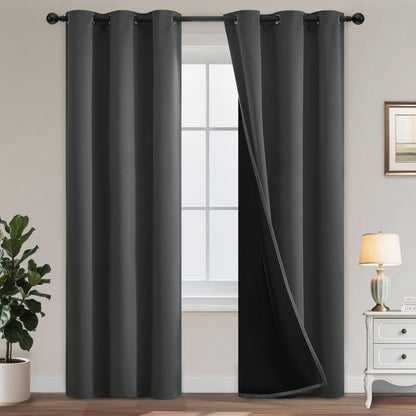 Yakamok Burgundy Red Blackout Curtains 84 inches Long for Bedroom 38" Wide