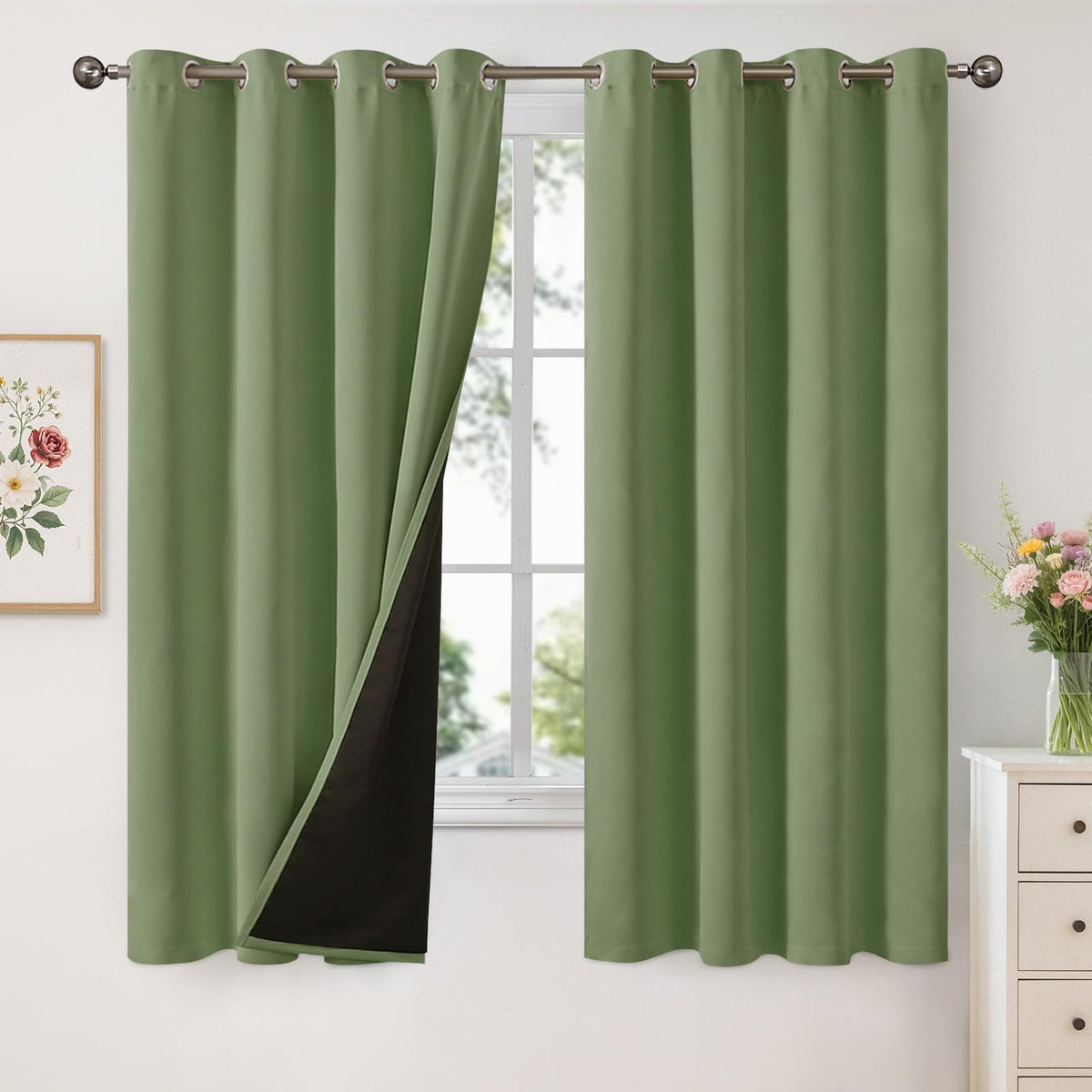 YoungsTex Black Blackout Curtains for Bedroom, Thermal Drapes Heat Blocking
