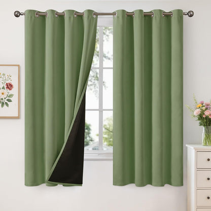 YoungsTex Black Blackout Curtains for Bedroom, Thermal Drapes Heat Blocking