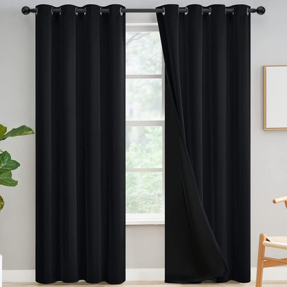Yakamok Burgundy Red Blackout Curtains 84 inches Long for Bedroom 38" Wide