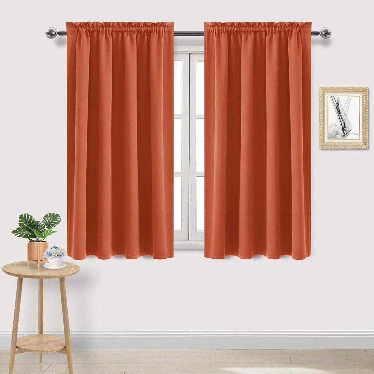 DWCN Blackout Curtains for Bedroom Living Room 42 x 63 Inch Long Black