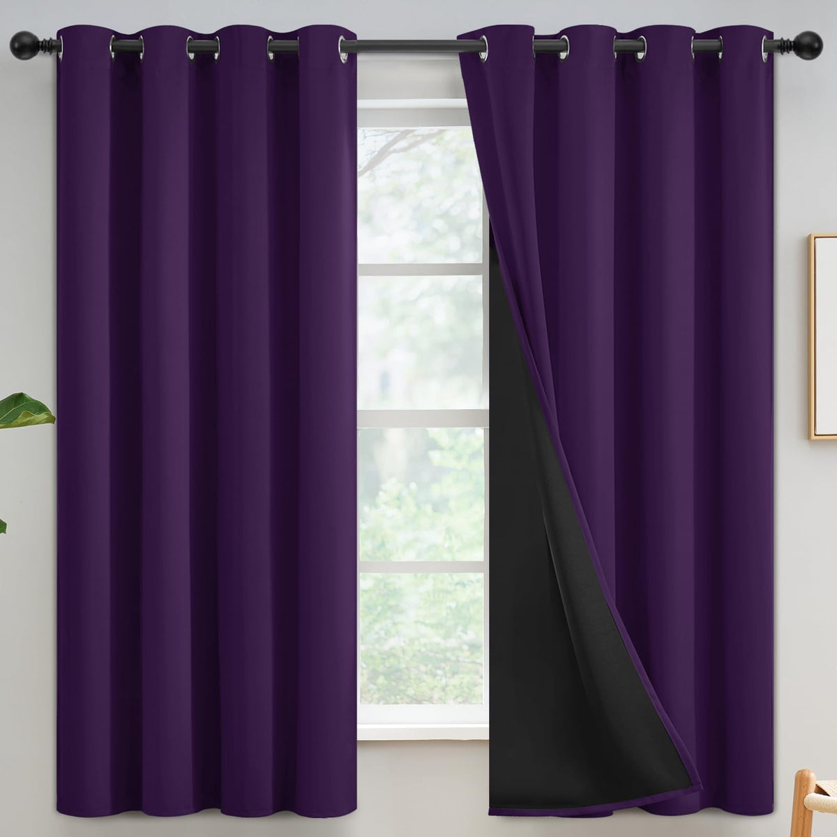 Yakamok Burgundy Red Blackout Curtains 84 inches Long for Bedroom 38" Wide