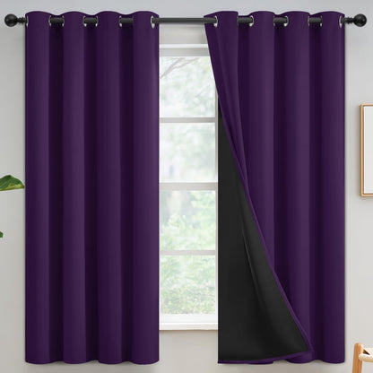 Yakamok Burgundy Red Blackout Curtains 84 inches Long for Bedroom 38" Wide
