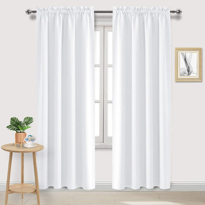 DWCN Blackout Curtains for Bedroom Living Room 42 x 63 Inch Long Black