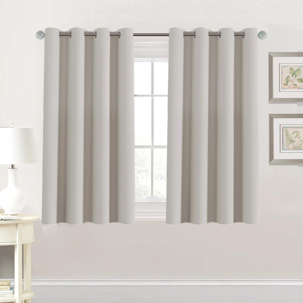 H.VERSAILTEX Blackout Curtains for Bedroom Thermal Insulated Room Darkening Living Room Curtains 63 Inch Long Grommet Privacy Protection Window Curtain Panels/Drapes for Nursery,2 Panels,Ivory/Cream