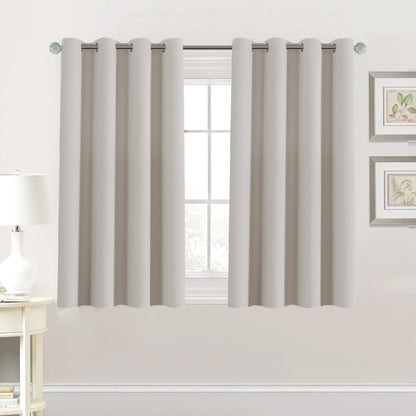 H.VERSAILTEX Blackout Curtains for Bedroom Thermal Insulated Room Darkening Living Room Curtains 63 Inch Long Grommet Privacy Protection Window Curtain Panels/Drapes for Nursery,2 Panels,Ivory/Cream