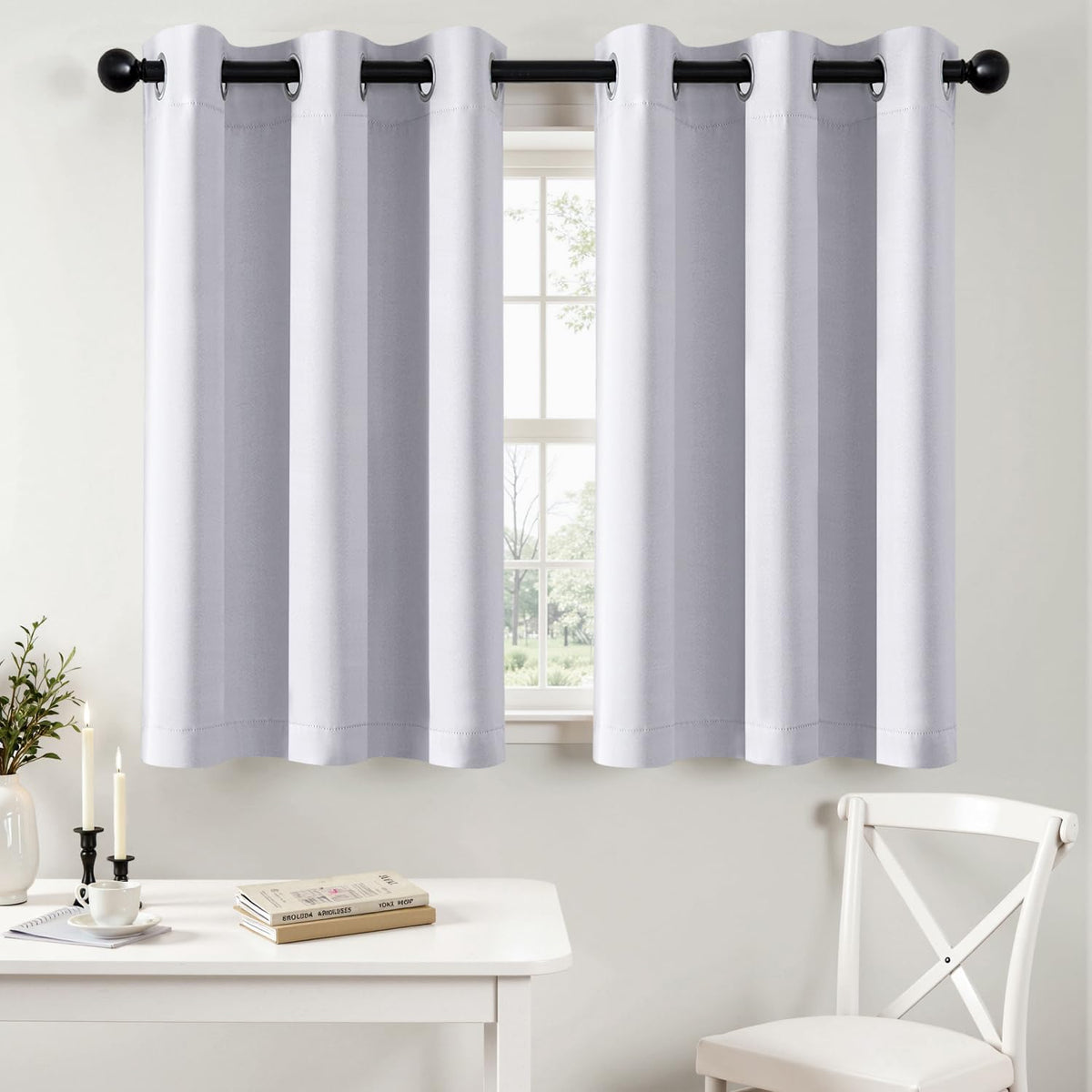 MIULEE Blackout Curtains for Bedroom 2 Panels 40 x 63 Inch Long Black