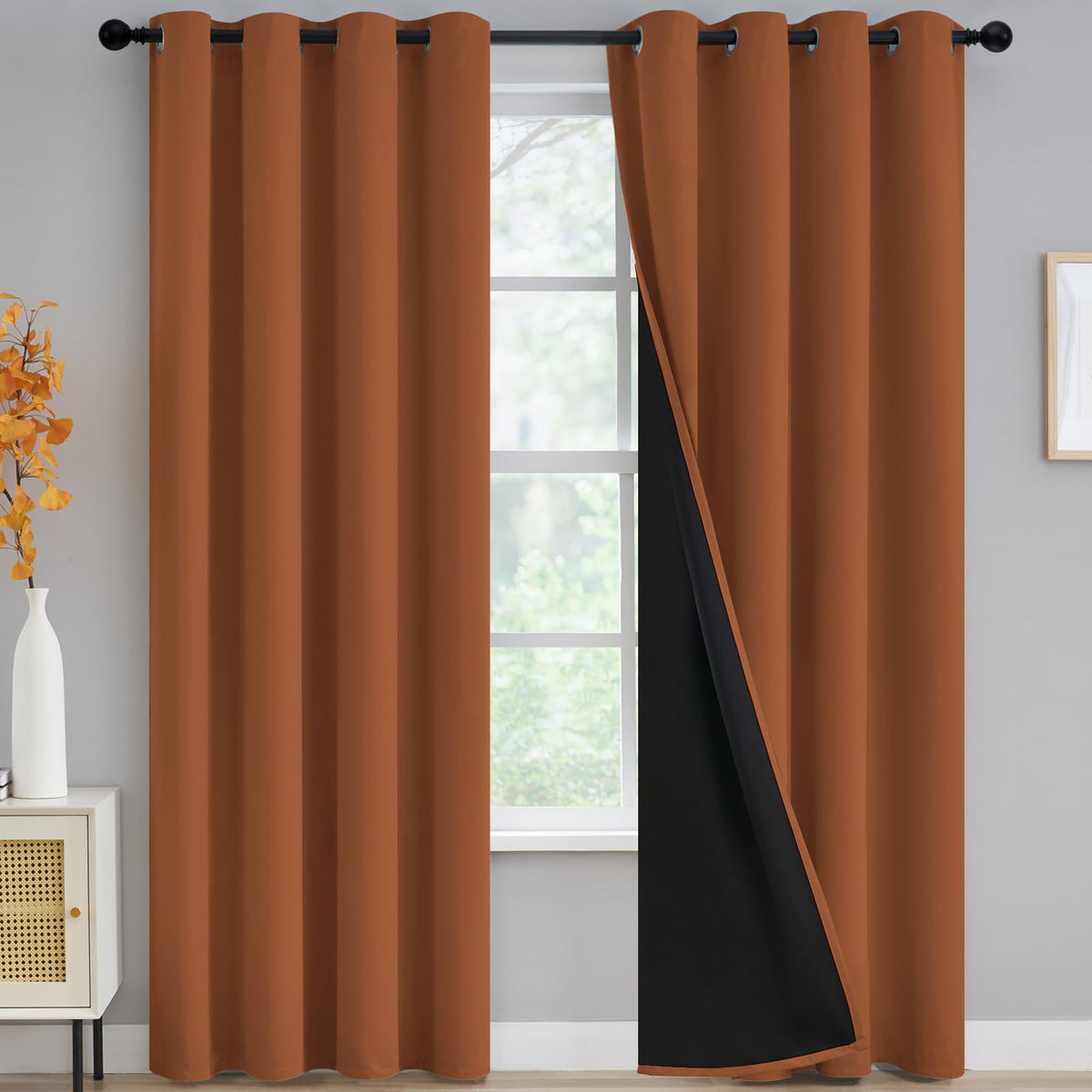 Yakamok Burgundy Red Blackout Curtains 84 inches Long for Bedroom 38" Wide