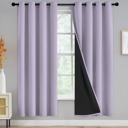 Yakamok Burgundy Red Blackout Curtains 84 inches Long for Bedroom 38" Wide