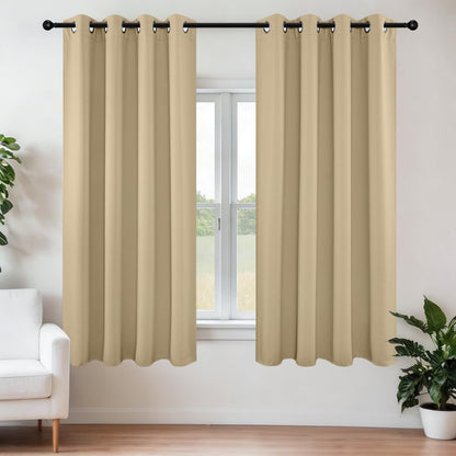 Joydeco Blackout Curtains for Bedroom 84 Inch - Black Out Curtains with Grommets Thermal Insulated Room Darkening Light Blocking, Noise Reducing & Wrinkle-Free Drapes for Living Room Windows, 2 Panels