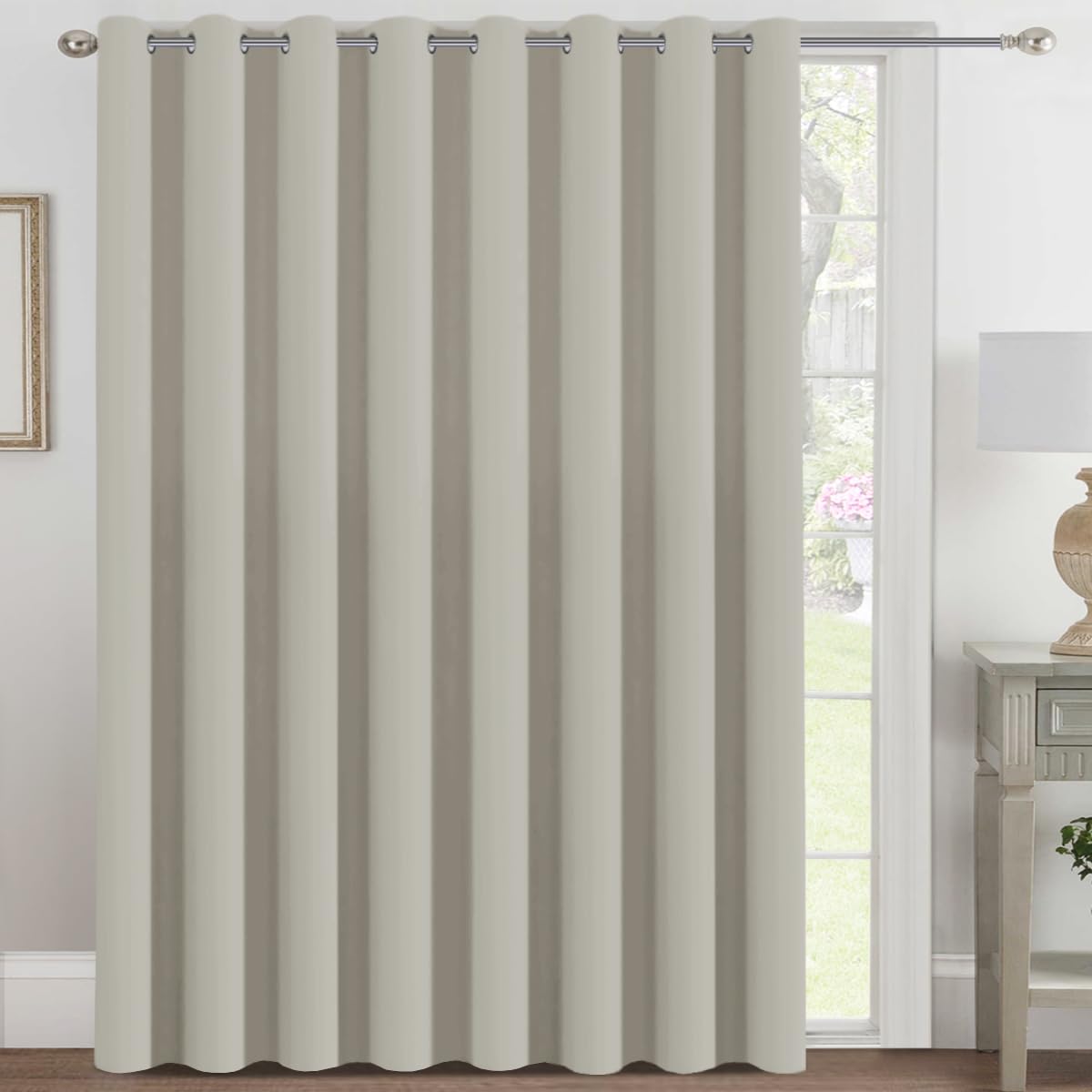 H.VERSAILTEX 100% Blackout Curtains for Bedroom Black Out Curtains 96 inch Thermal Insulated Long Blackout Curtains for Living Room, Energy Saving Curtains for Patio Door Grommet (1 Panel, Jet Black)