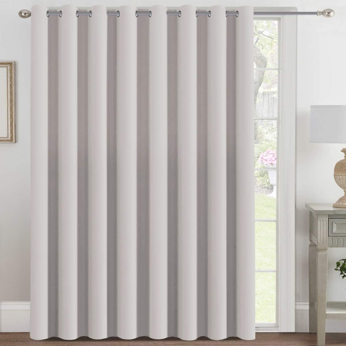 H.VERSAILTEX 100% Blackout Curtains for Bedroom Black Out Curtains 96 inch Thermal Insulated Long Blackout Curtains for Living Room, Energy Saving Curtains for Patio Door Grommet (1 Panel, Jet Black)