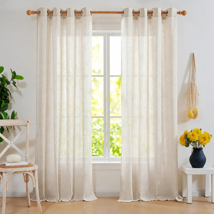 Deconovo Light Filtering Sheer Curtains 72 Inches Long for Living Room