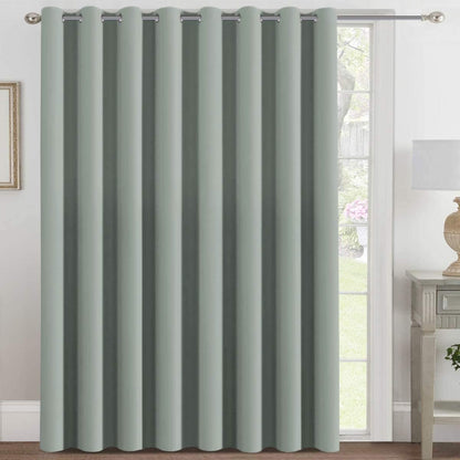 H.VERSAILTEX 100% Blackout Curtains for Bedroom Black Out Curtains 96 inch Thermal Insulated Long Blackout Curtains for Living Room, Energy Saving Curtains for Patio Door Grommet (1 Panel, Jet Black)