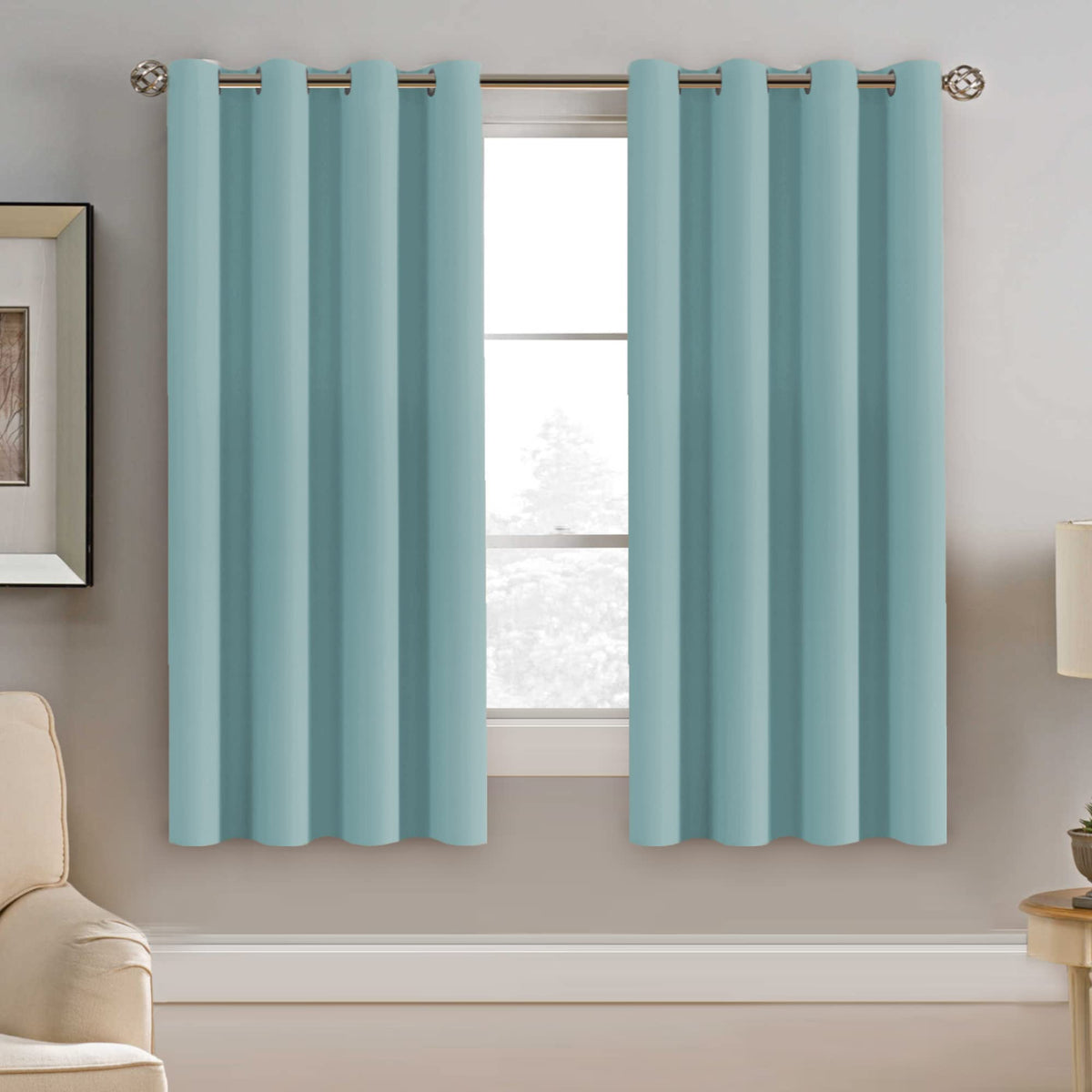 H.VERSAILTEX 100% Blackout Curtains for Bedroom Black Out Curtains 96 inch Thermal Insulated Long Blackout Curtains for Living Room, Energy Saving Curtains for Patio Door Grommet (1 Panel, Jet Black)