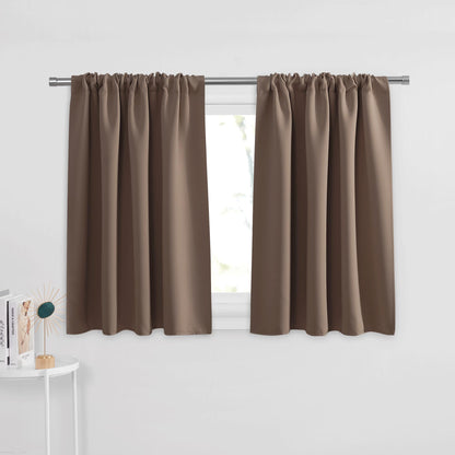 PONY DANCE Black Out Curtains 72 inch Long, Black, 2 Panels
