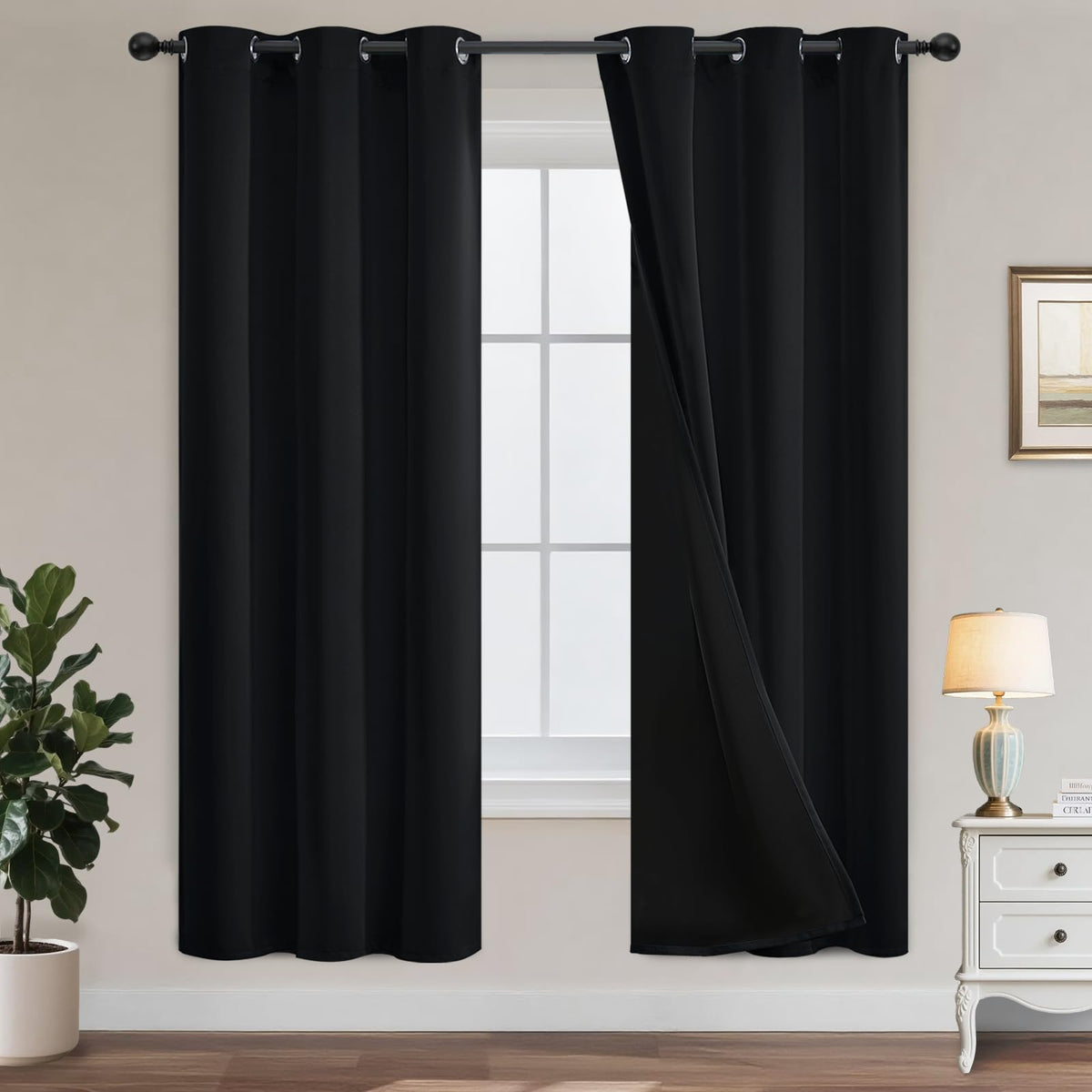 Yakamok Burgundy Red Blackout Curtains 84 inches Long for Bedroom 38" Wide