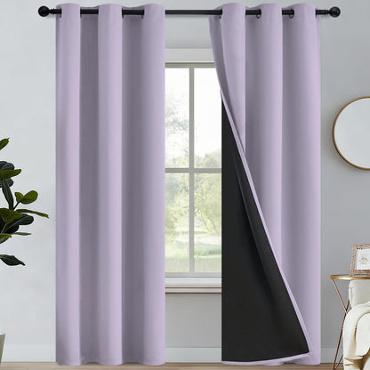 Yakamok Burgundy Red Blackout Curtains 84 inches Long for Bedroom 38" Wide